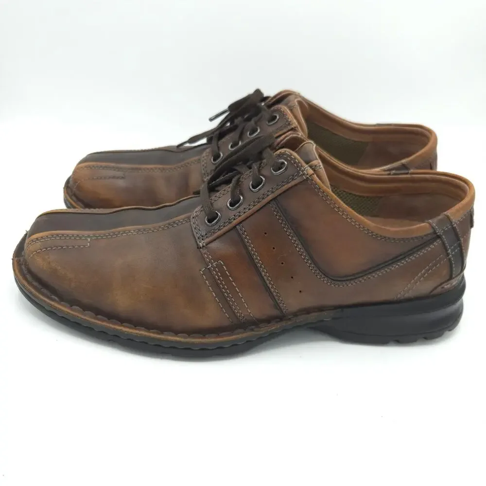 Clarks Touareg Vibe Oxford Men's Size 10.5 Brown Leather Shoes